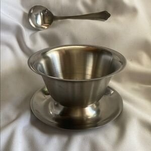 Vollrath Sauce Boat With Ladle Stainless Steel Set Vintage